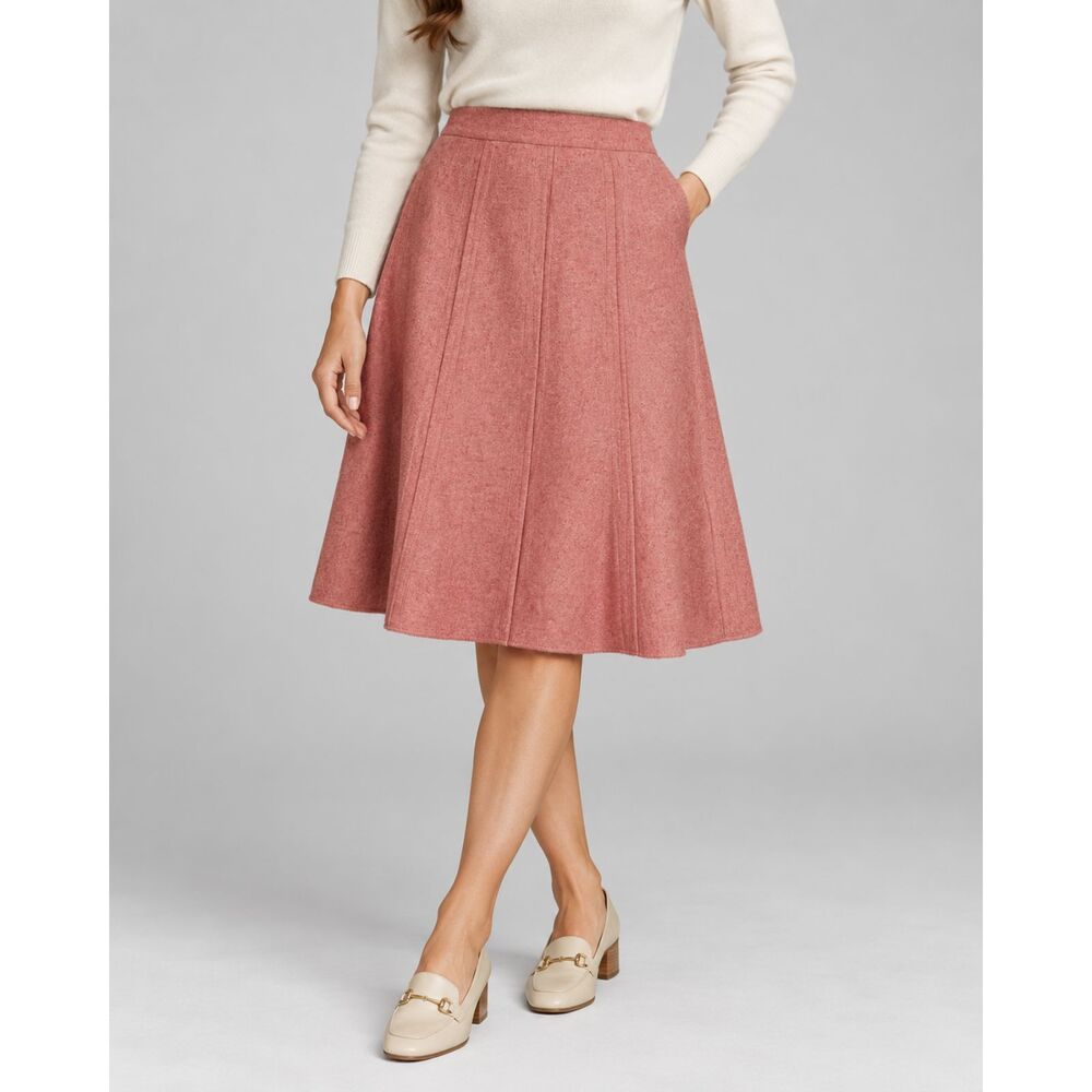 Merona Wool Blend A Line Skirt Pink Heathered Womens Size 6 Knee Length Lined